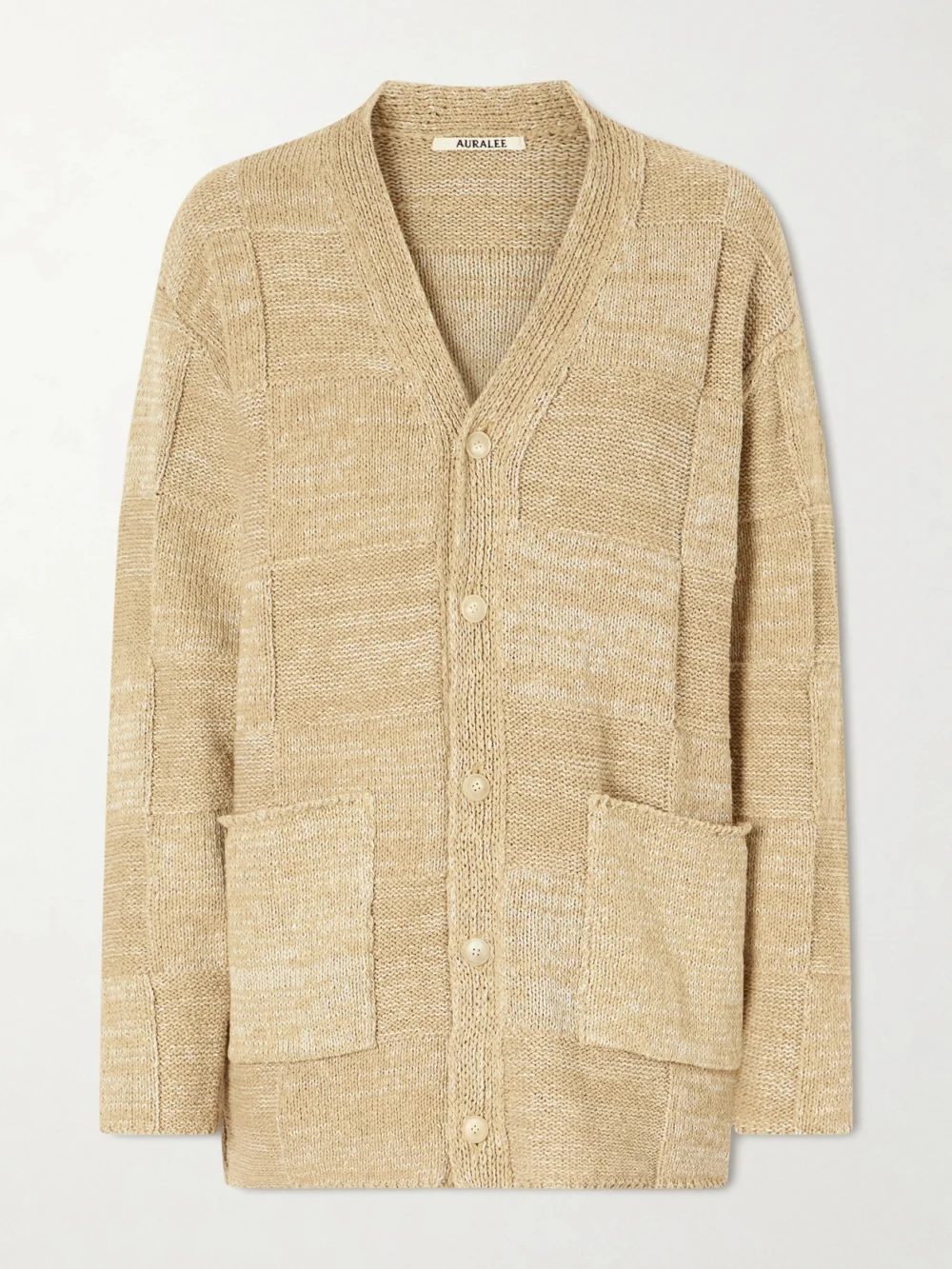 Auralee Cotton and Linen-blend Cardigan in brown