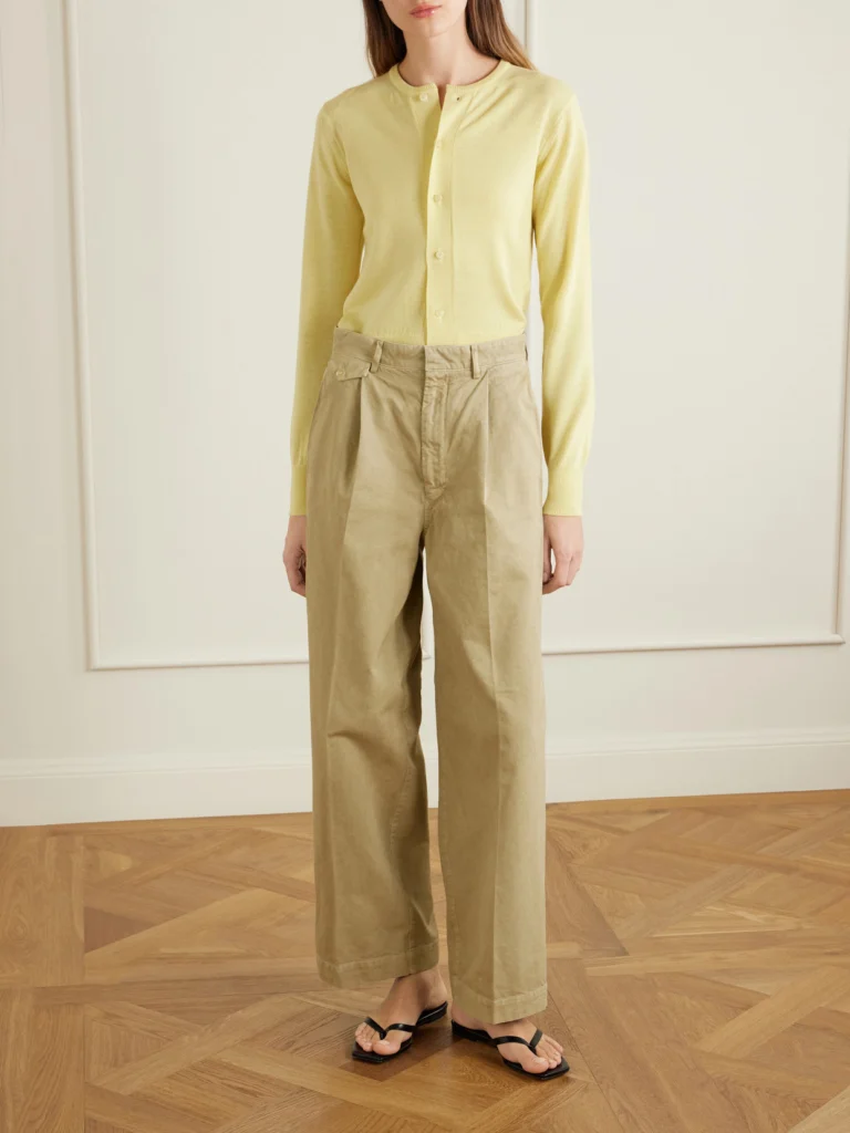 Auralee Garment-dyed Cotton-twill Wide-leg Pants