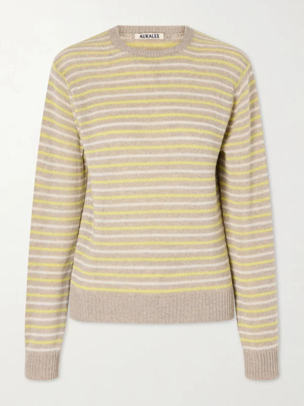 Auralee Striped Cashmere Sweater