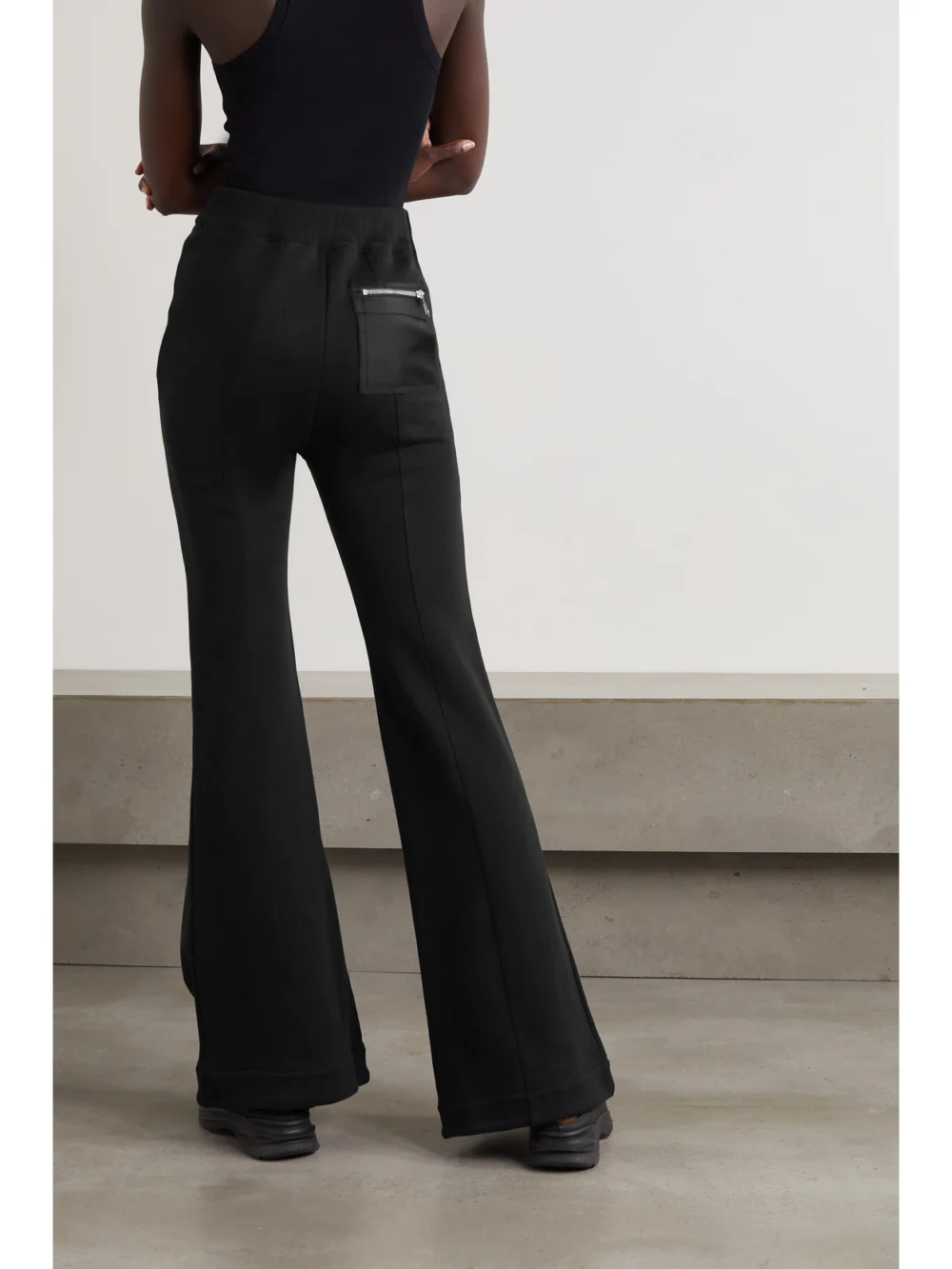 Back view of the Az Factory Free to Organic Cotton and Seacell-blend Flared Pants