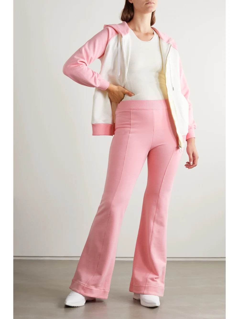 Az Factory Free to Organic Cotton and Seacell-blend Flared Pants, worn by a model