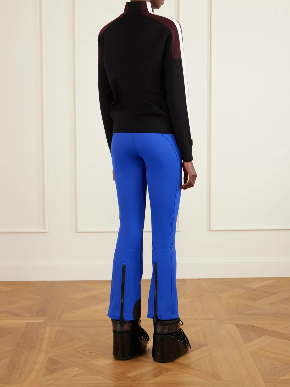 Back view of the Aztech Mountain Caroline Color-block Wool-blend Sweater