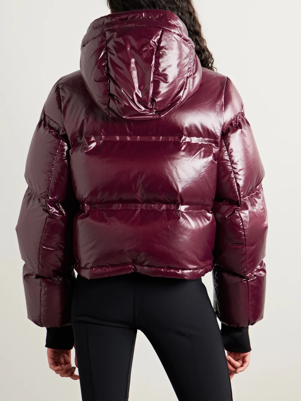 Back view of the Aztech Mountain Minnie Nuke Hooded Quilted Down Ski Jacket