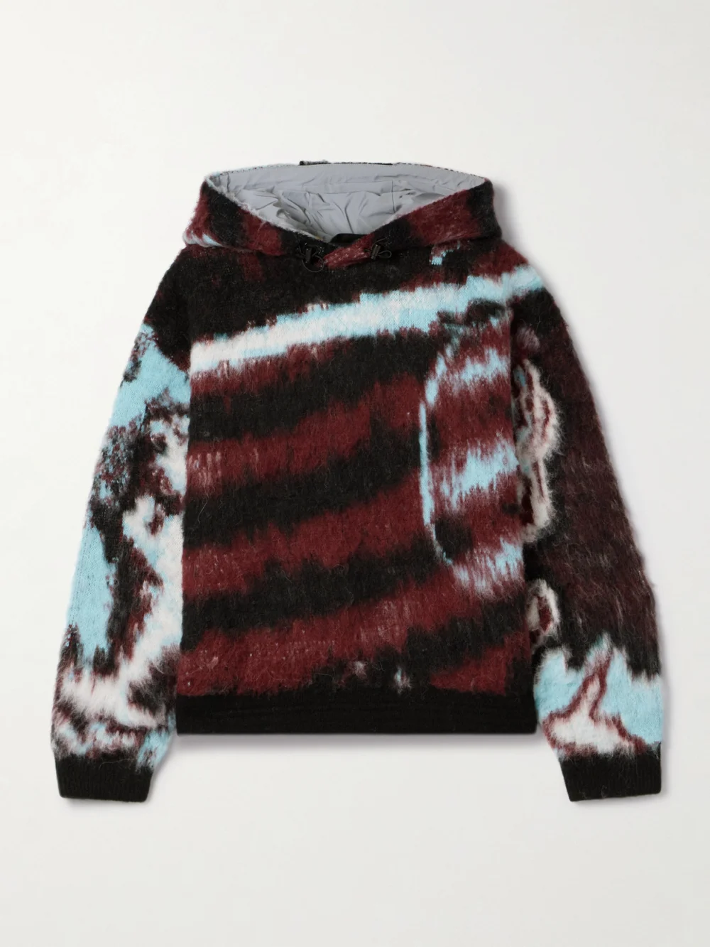 Aztech Mountain Off Piste Shell-trimmed Printed Fleece Hoodie in black