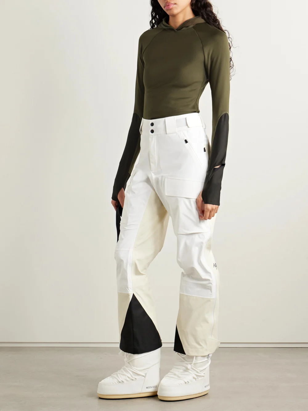 Aztech Mountain Paneled Stretch-jersey Hoodie, worn by a model