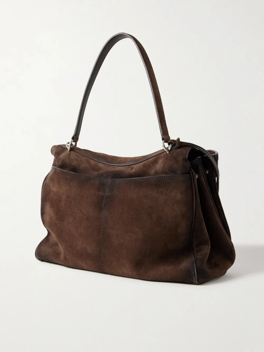 Back view of the Balenciaga Rodeo Medium Suede Shoulder Bag