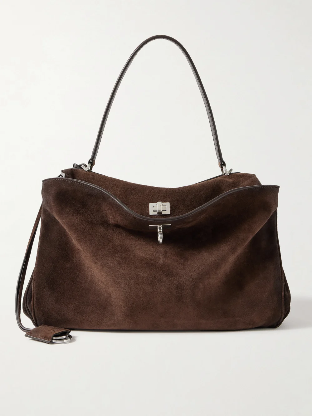 Balenciaga Rodeo Medium Suede Shoulder Bag in chocolate