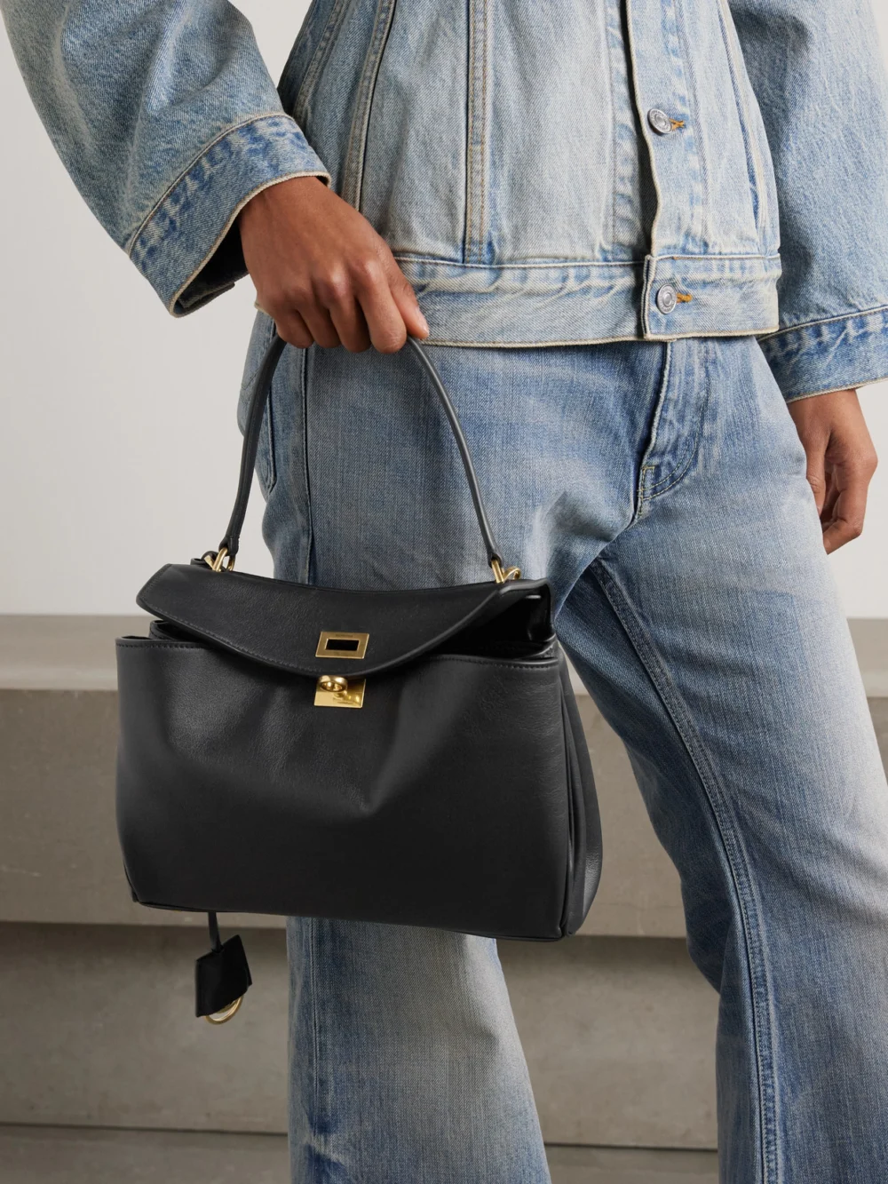Balenciaga Rodeo Small Leather Tote, styled view