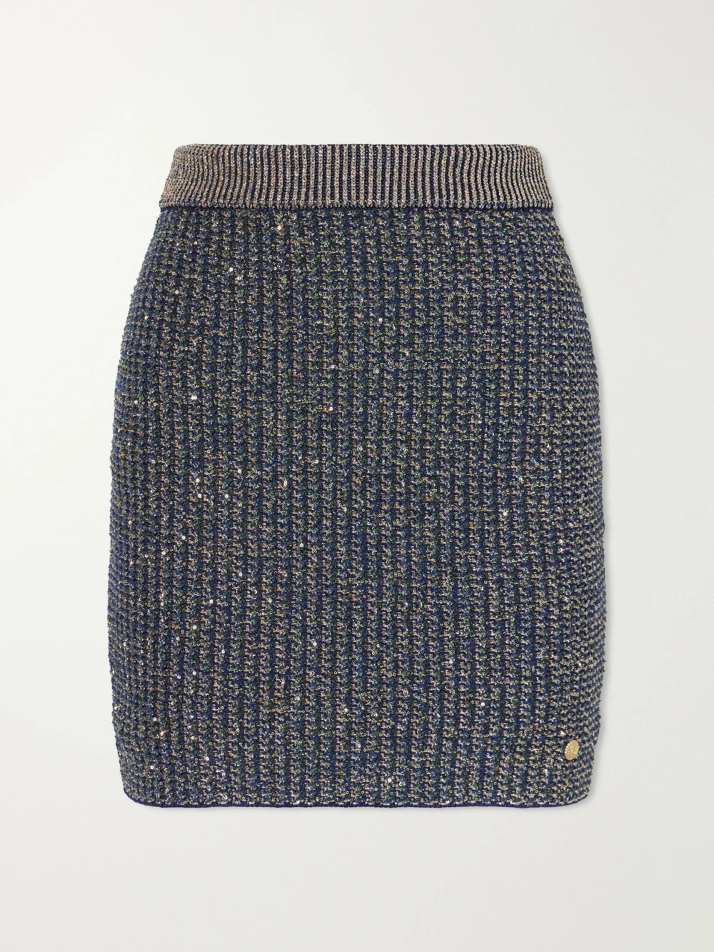Balmain Embroidered Metallic Tweed Mini Skirt in fr 40