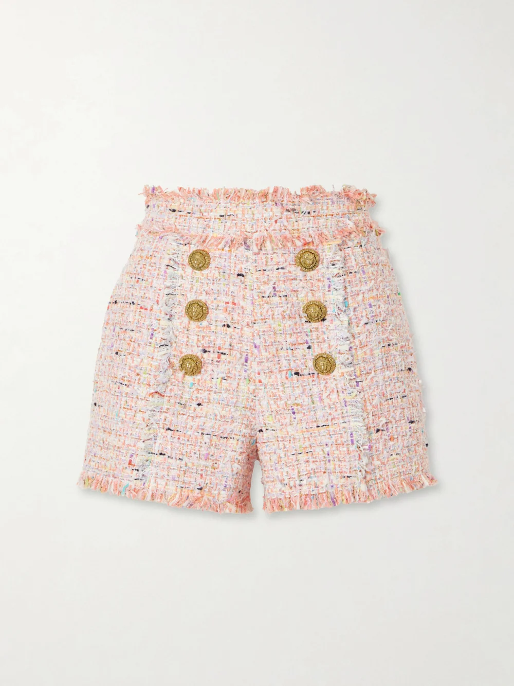 Balmain Tweed Shorts in baby pink