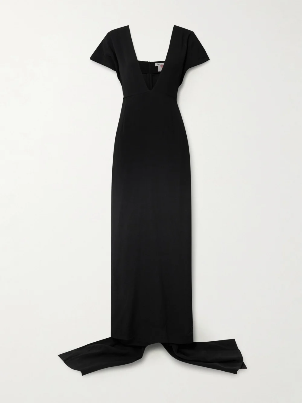 Bernadette Clara Draped Crepe Gown in black