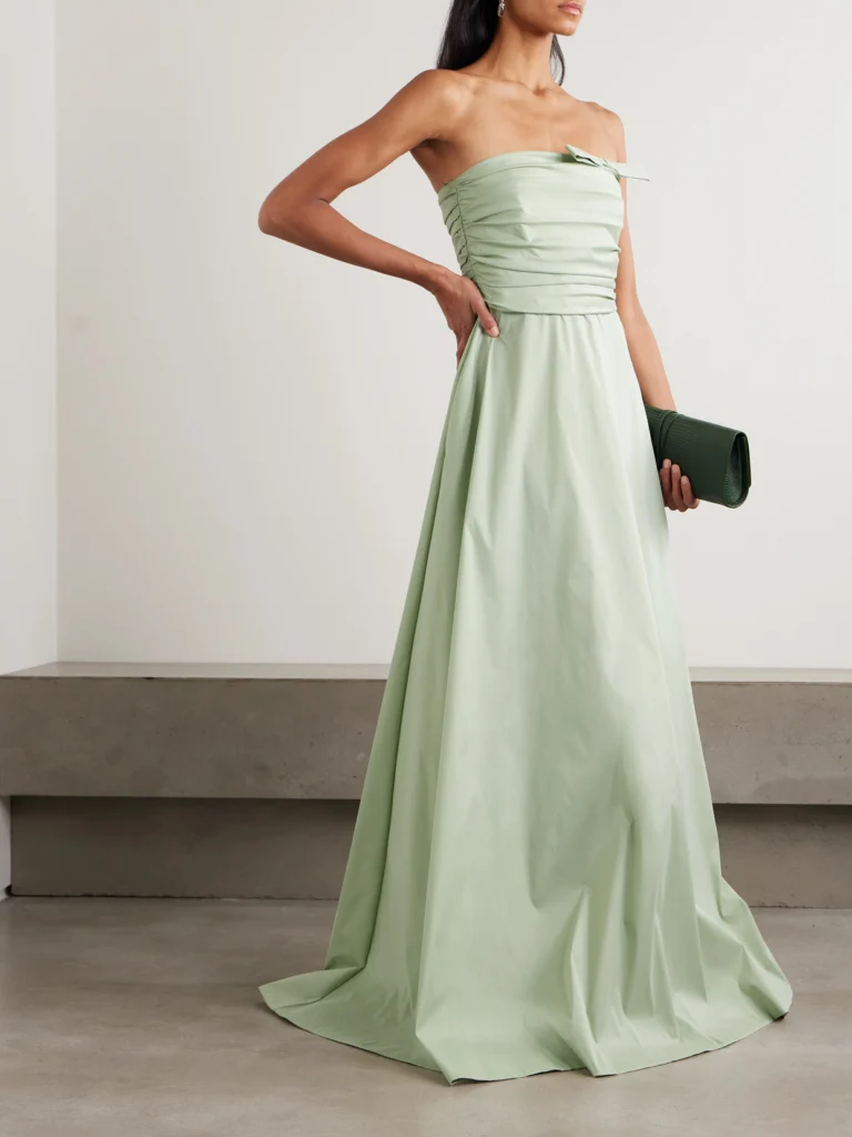 Bernadette Lucinda Strapless Bow-detailed Taffeta Gown