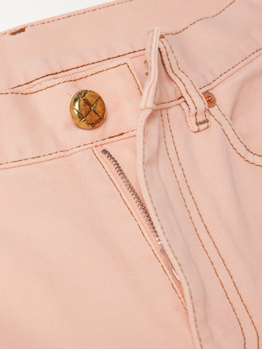 Close-up detail of the BLAZÉ Milano Clapotis Paso Cropped High-rise Straight-leg Jeans