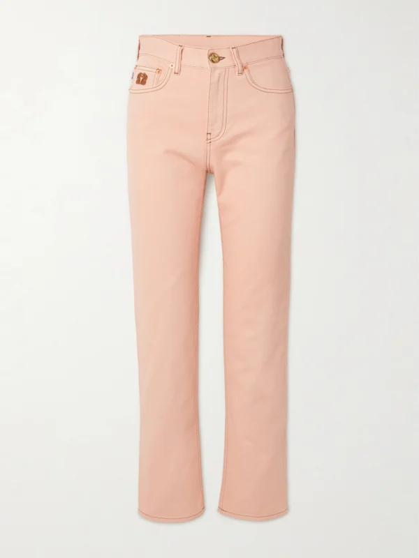 BLAZÉ Milano Clapotis Paso Cropped High-rise Straight-leg Jeans