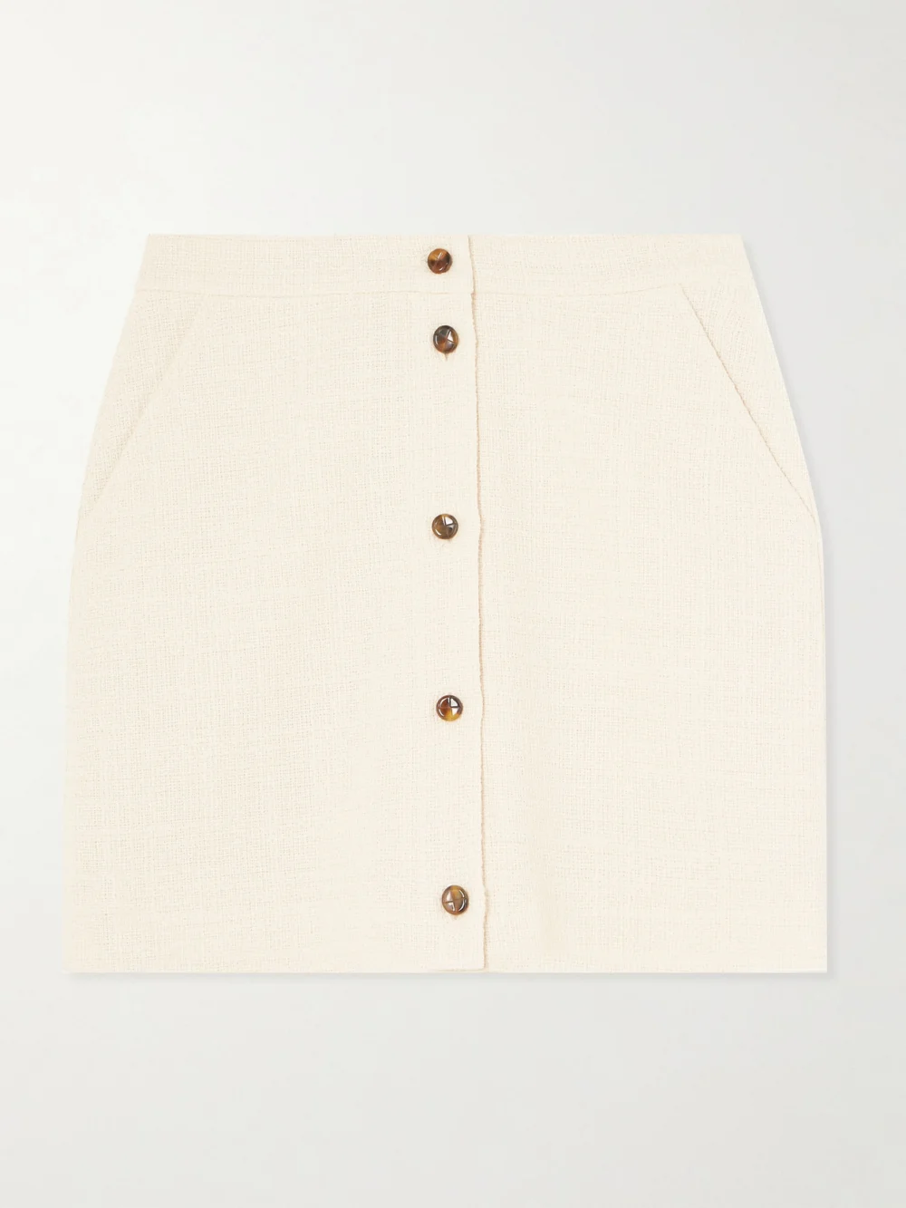 BLAZÉ Milano Missy Appaloosa Cotton-blend Tweed Mini Skirt in cream