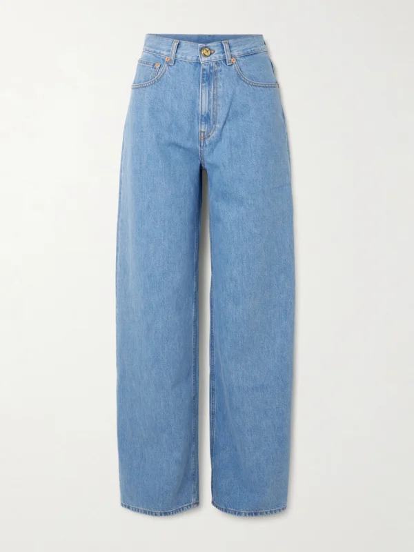 BLAZÉ Milano Nariida Java Embroidered High-rise Wide-leg Jeans
