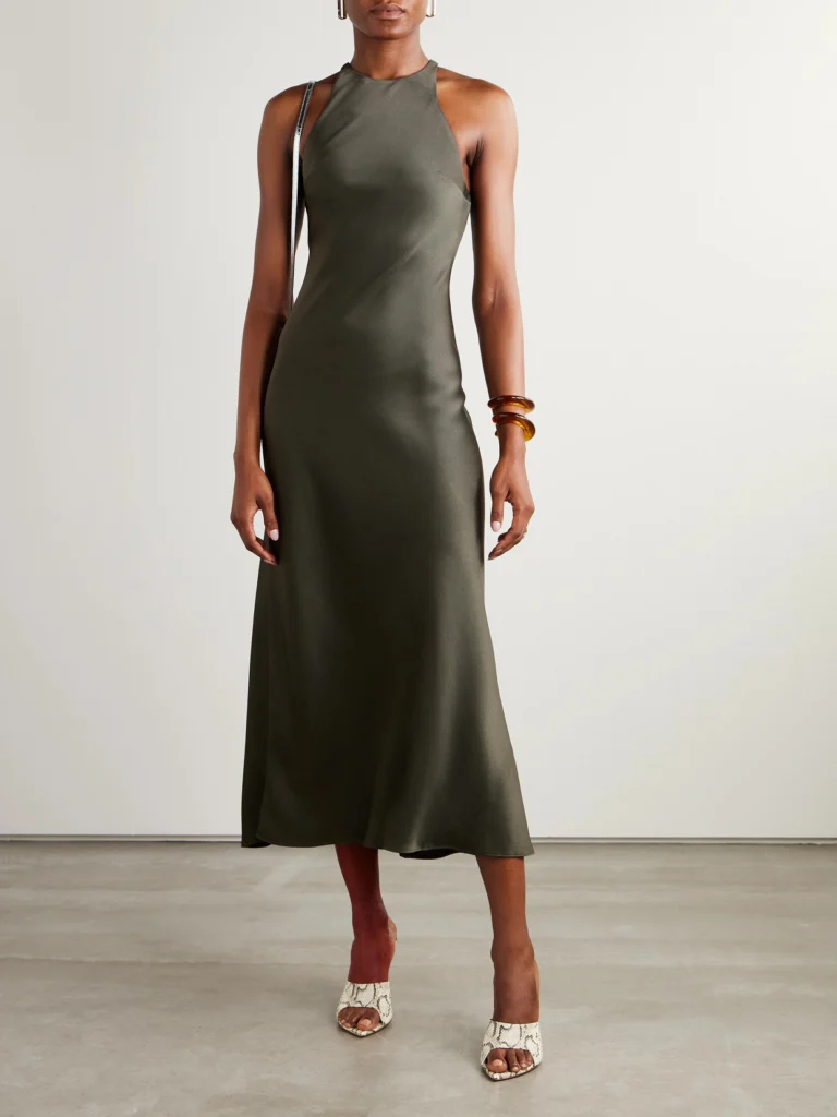 BLAZÉ Milano Skyros Satin Midi Dress