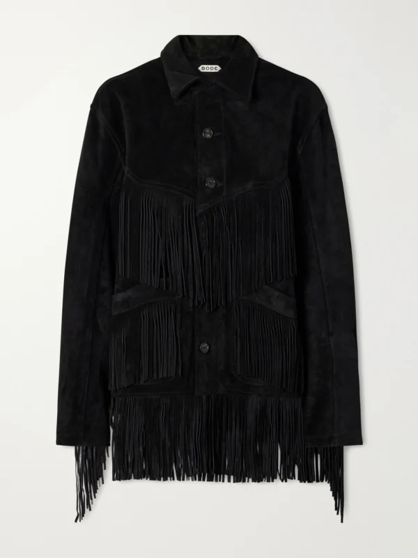 Bode Appalachian Fringed Suede Jacket