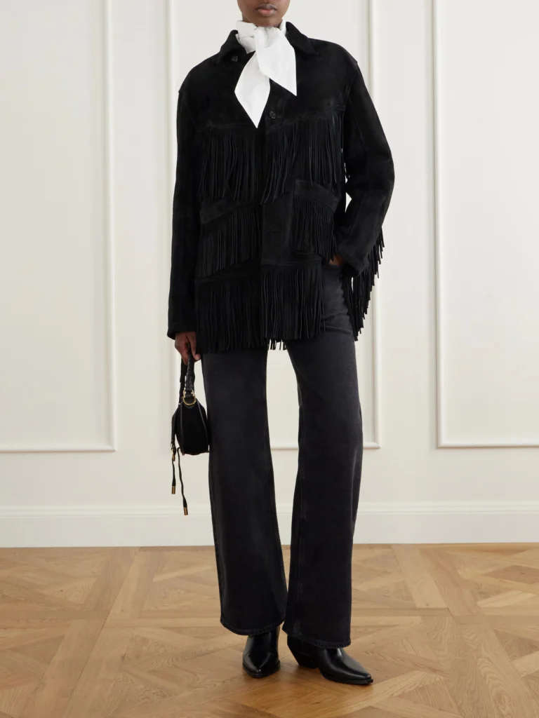 Bode Appalachian Fringed Suede Jacket