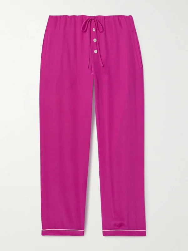Bode Jasmine Silk-charmeuse Pants