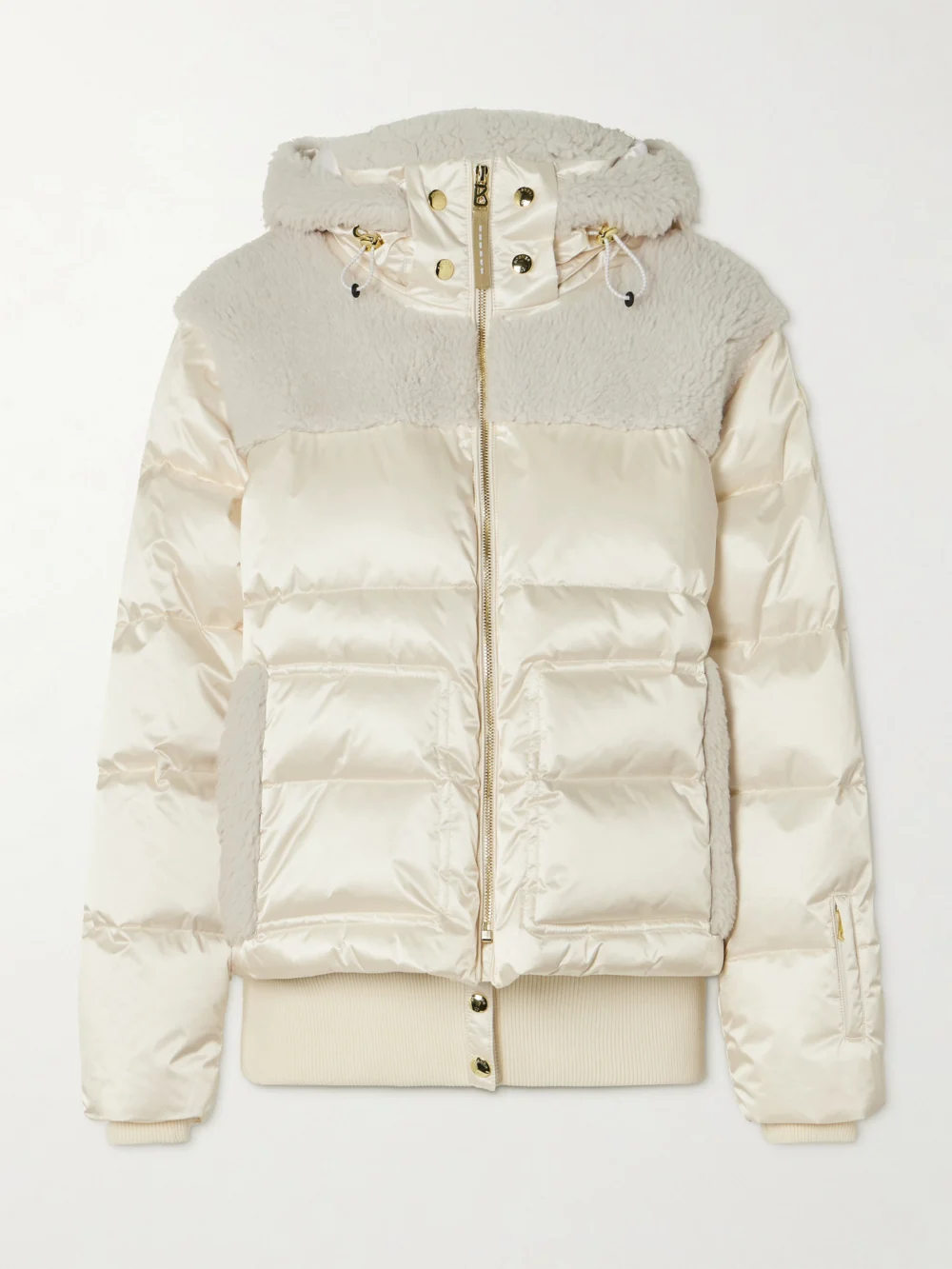 Bogner Dia Hooded Shearling-trimmed Quilted Down Ski Jacket in cream
