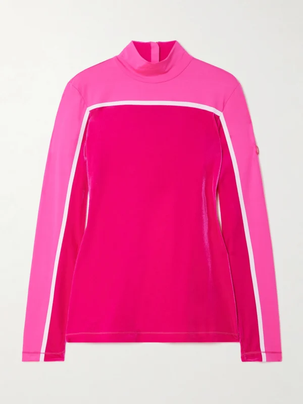 Bogner Milu Stretch-velour and Shell Turtleneck Top