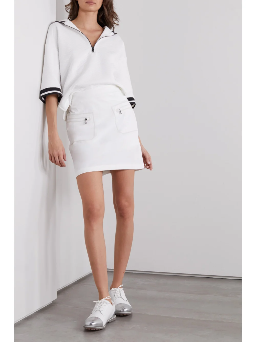 Bogner Mirana Shell Mini Golf Skirt, worn by a model