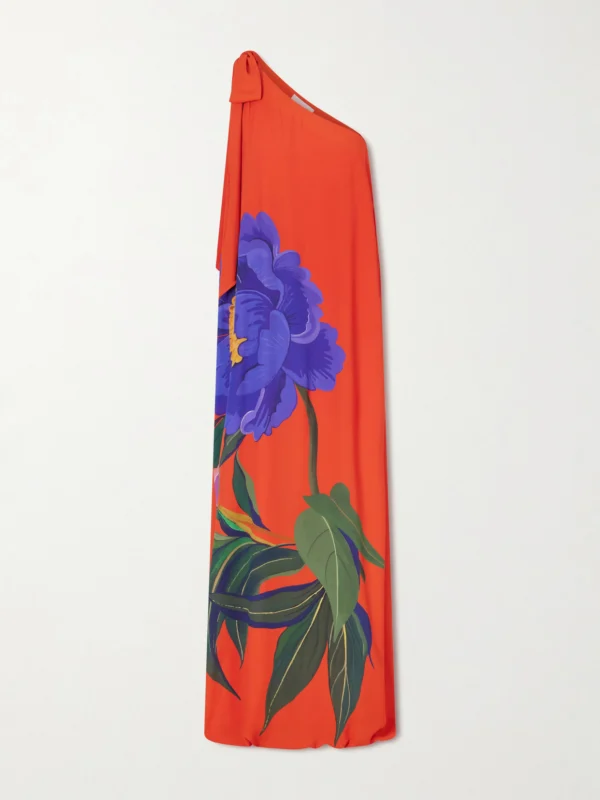 Borgo de Nor Lani Floral-print Satin-crepe Maxi Dress