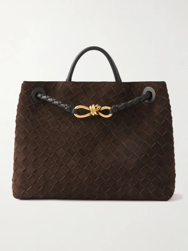 Bottega Veneta Andiamo Medium Intrecciato Suede Tote