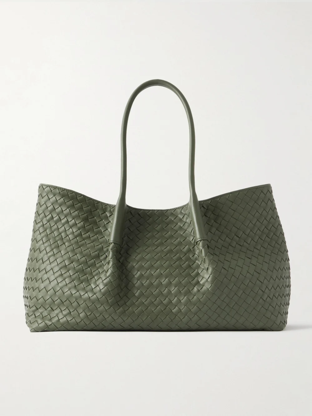 Bottega Veneta Pinacoteca Medium Intrecciato Leather Tote in sage green
