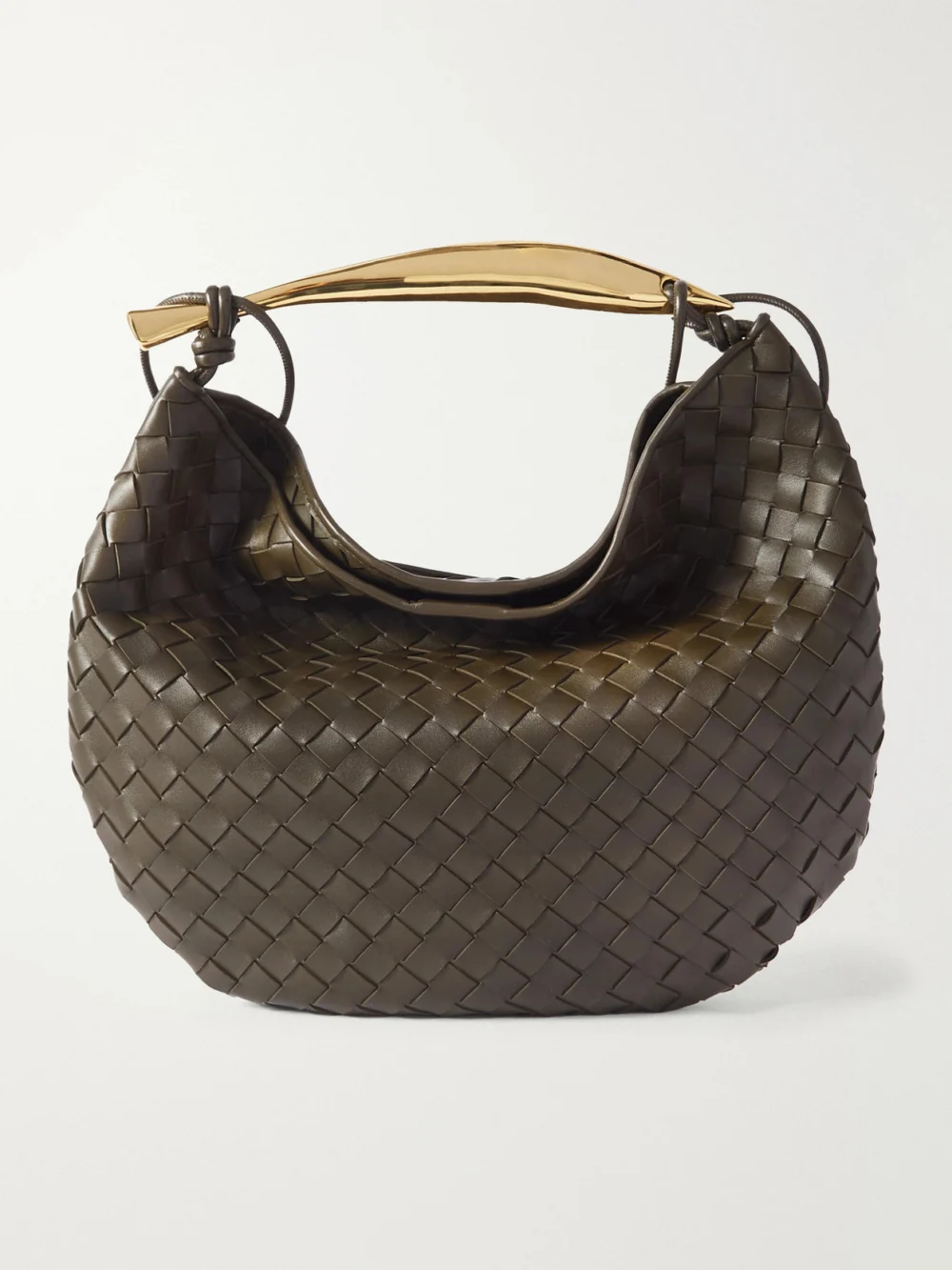 Bottega Veneta Sardine Medium Intrecciato Leather Shoulder Bag in dark green