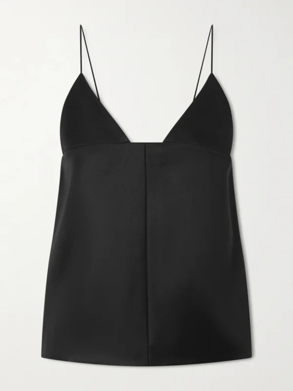Brandon Maxwell The Bridges Paneled Wool and Silk-blend Top