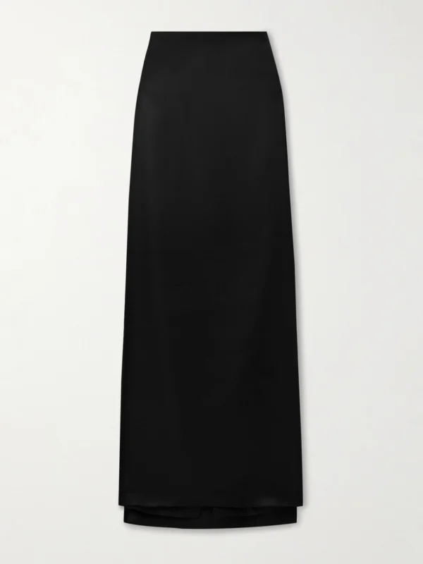 Brandon Maxwell The Monroe Draped Silk-twill Maxi Skirt