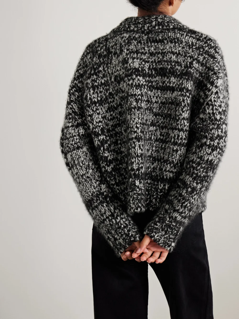Back view of the Brandon Maxwell The Posie Space-dyed Cashmere and Silk-blend Sweater