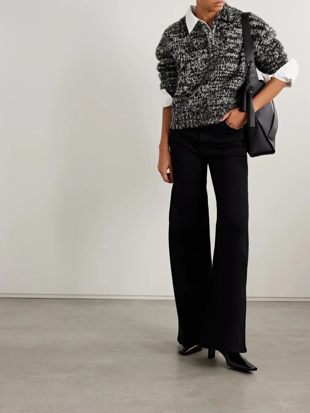 Brandon Maxwell The Posie Space-dyed Cashmere and Silk-blend Sweater, worn by a model