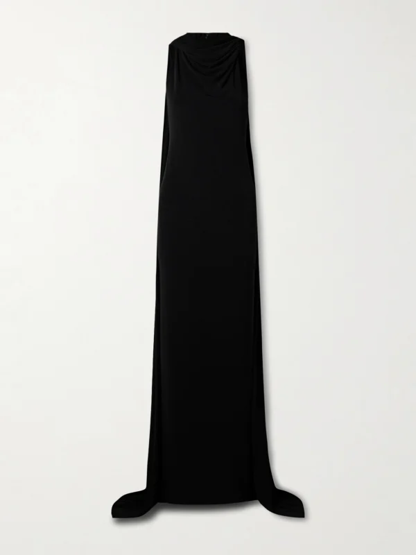 Brandon Maxwell The Presley Cape-effect Draped Stretch-jersey Gown