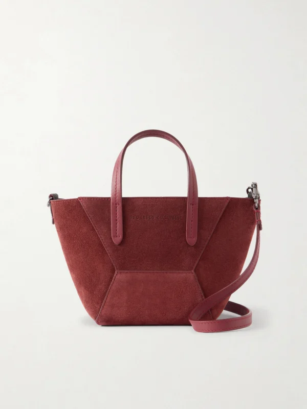 Brunello Cucinelli Embellished Suede Shoulder Bag