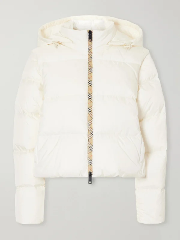Burberry Ireland Hybrid Check-trimmed Shell Down Jacket