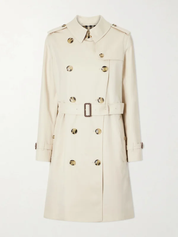 Burberry Kensington Double-breasted Belted Cotton-gabardine Trench Coat
