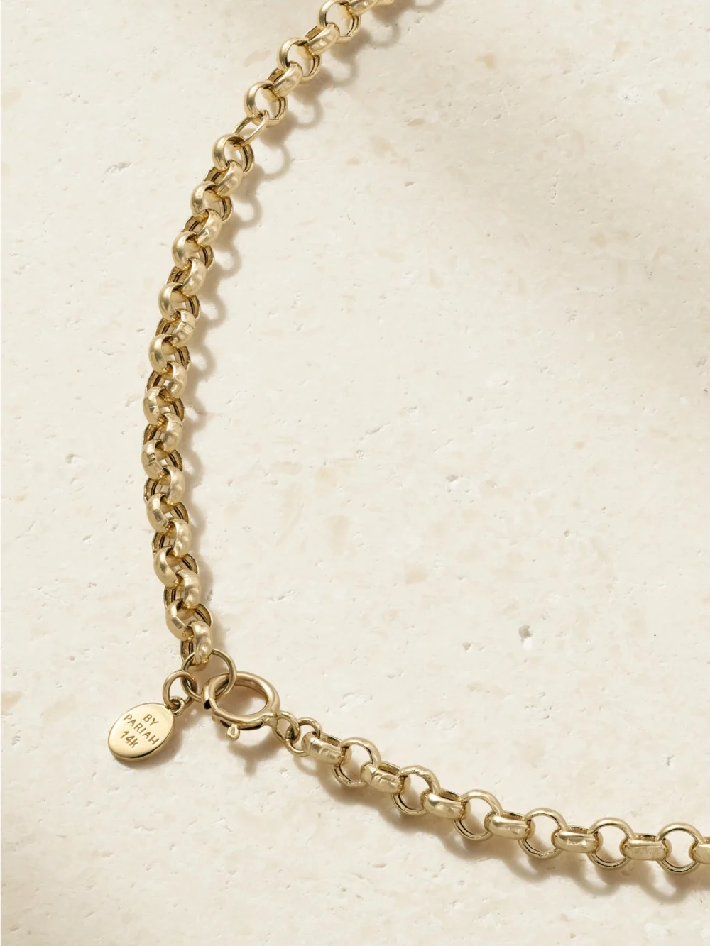 Back view of the By Pariah Octagon 14-karat Recycled Gold, Smokey Quartz and Diamond Necklace