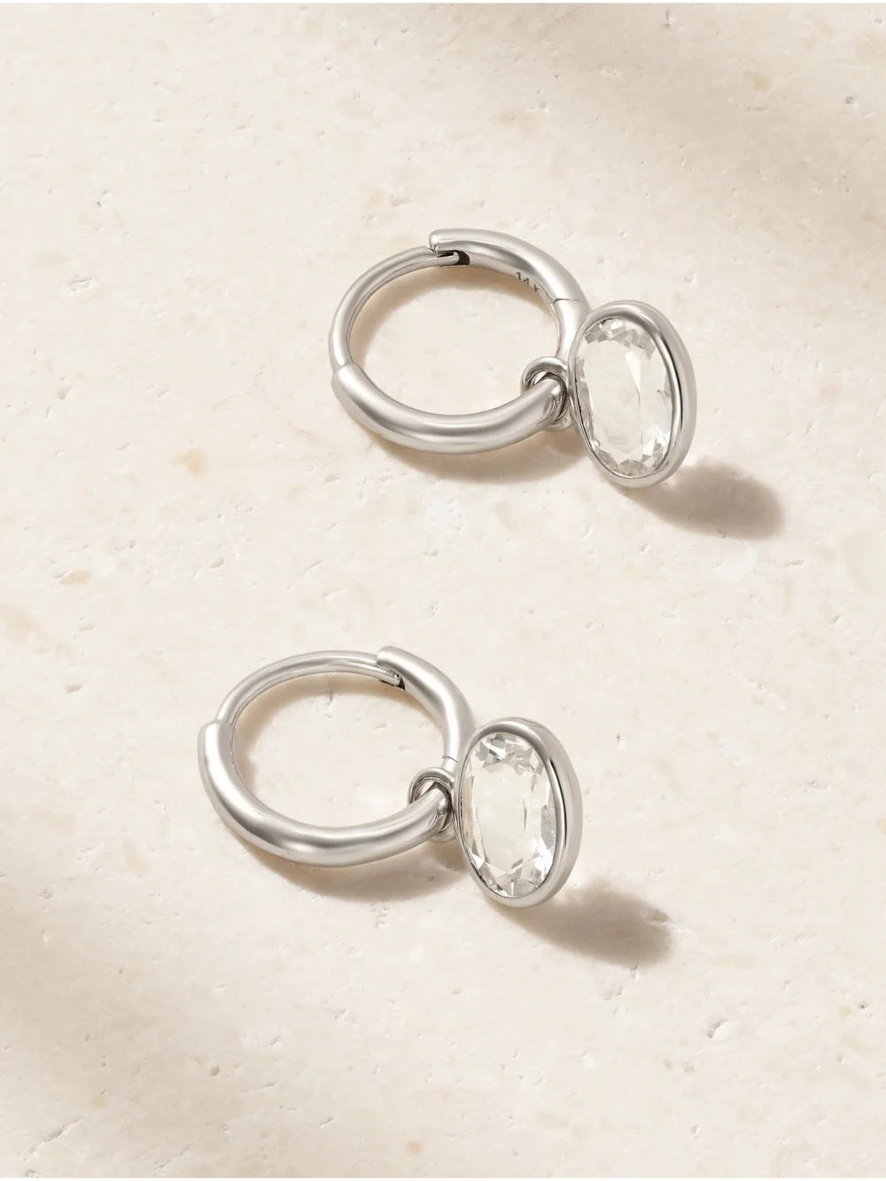 By Pariah Orbit 14-karat Recycled White Gold Topaz Earrings