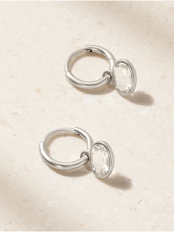 By Pariah Orbit 14-karat Recycled White Gold Topaz Earrings