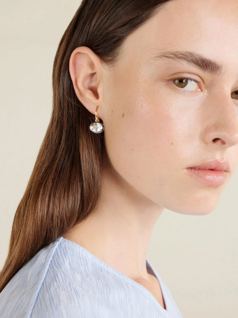 By Pariah Xl Orbit 14-karat Recycled Gold, Rhodium and Aquamarine Earrings