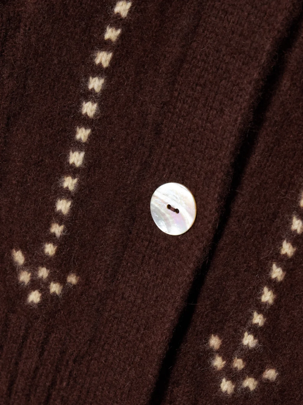 Close-up detail of the Calle Del Mar Intarsia-knit Cashmere Cardigan