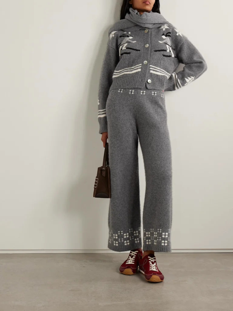 Calle Del Mar Intarsia-knit Cashmere Cardigan