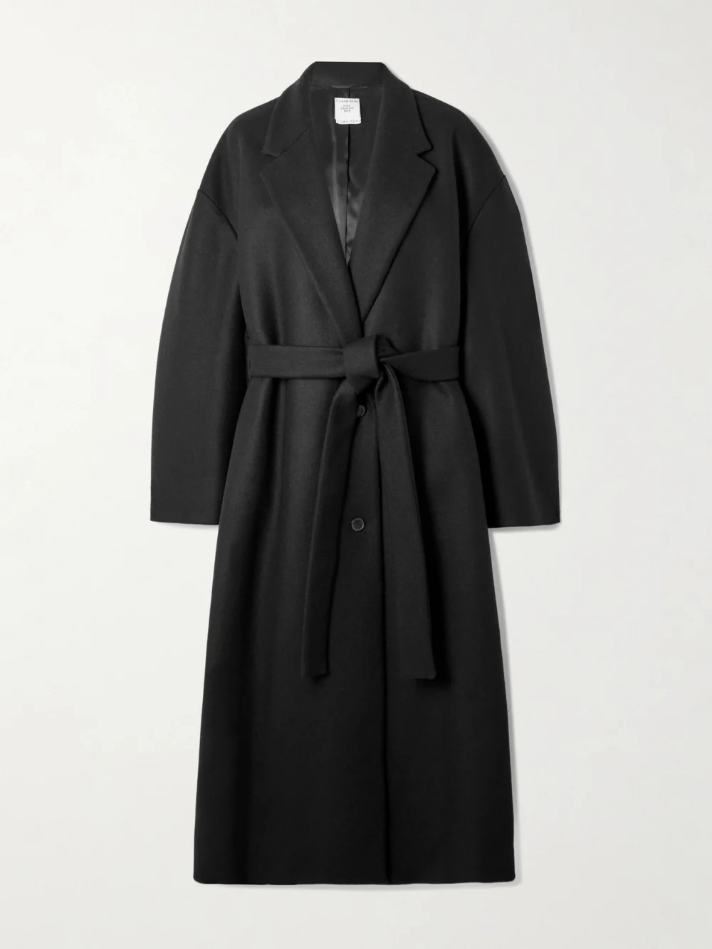 Calvin Klein Collection Beatrice Belted Wool and Cashmere-blend Coat in black