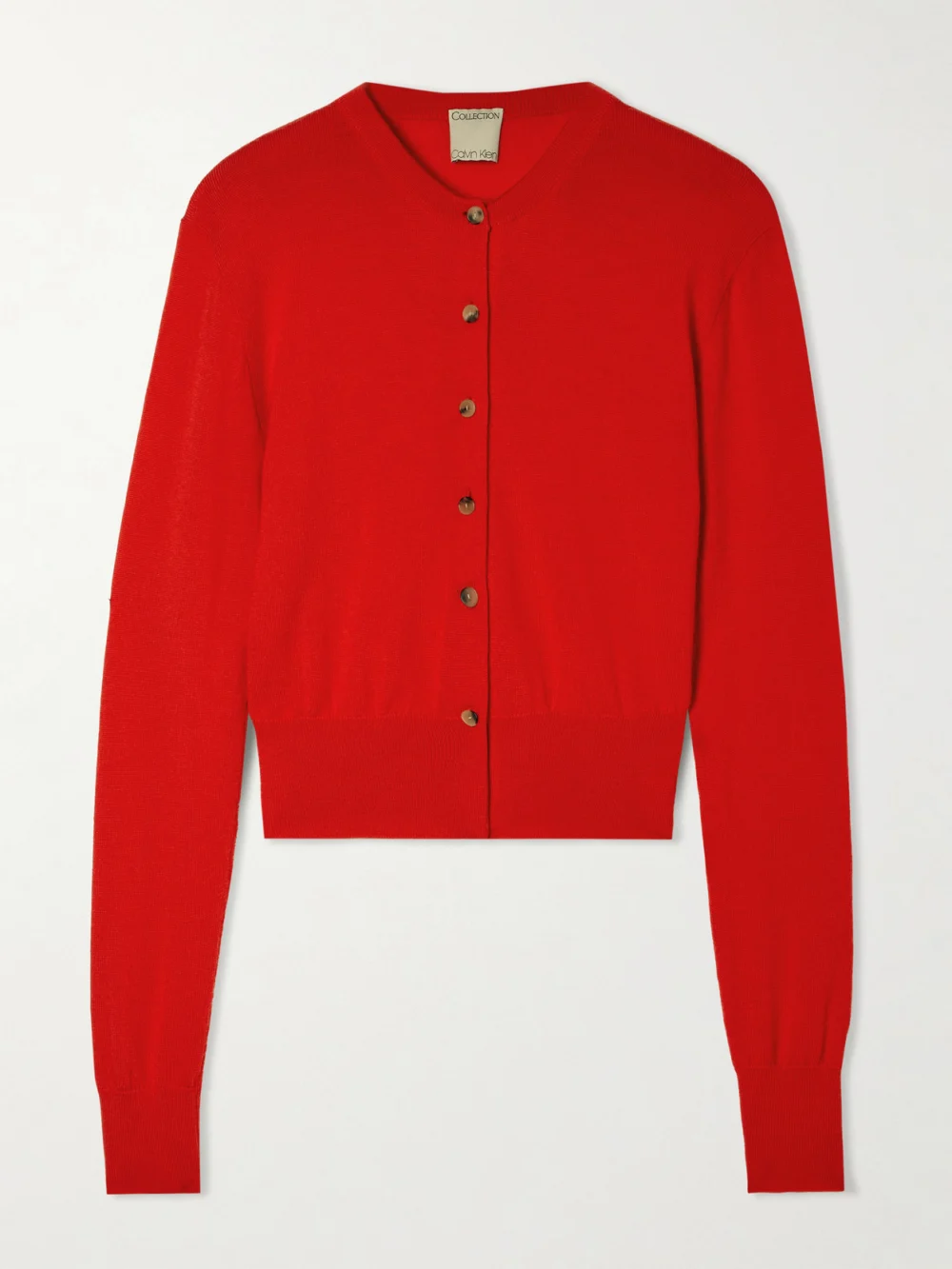 Calvin Klein Collection Lila Wool Cardigan in red