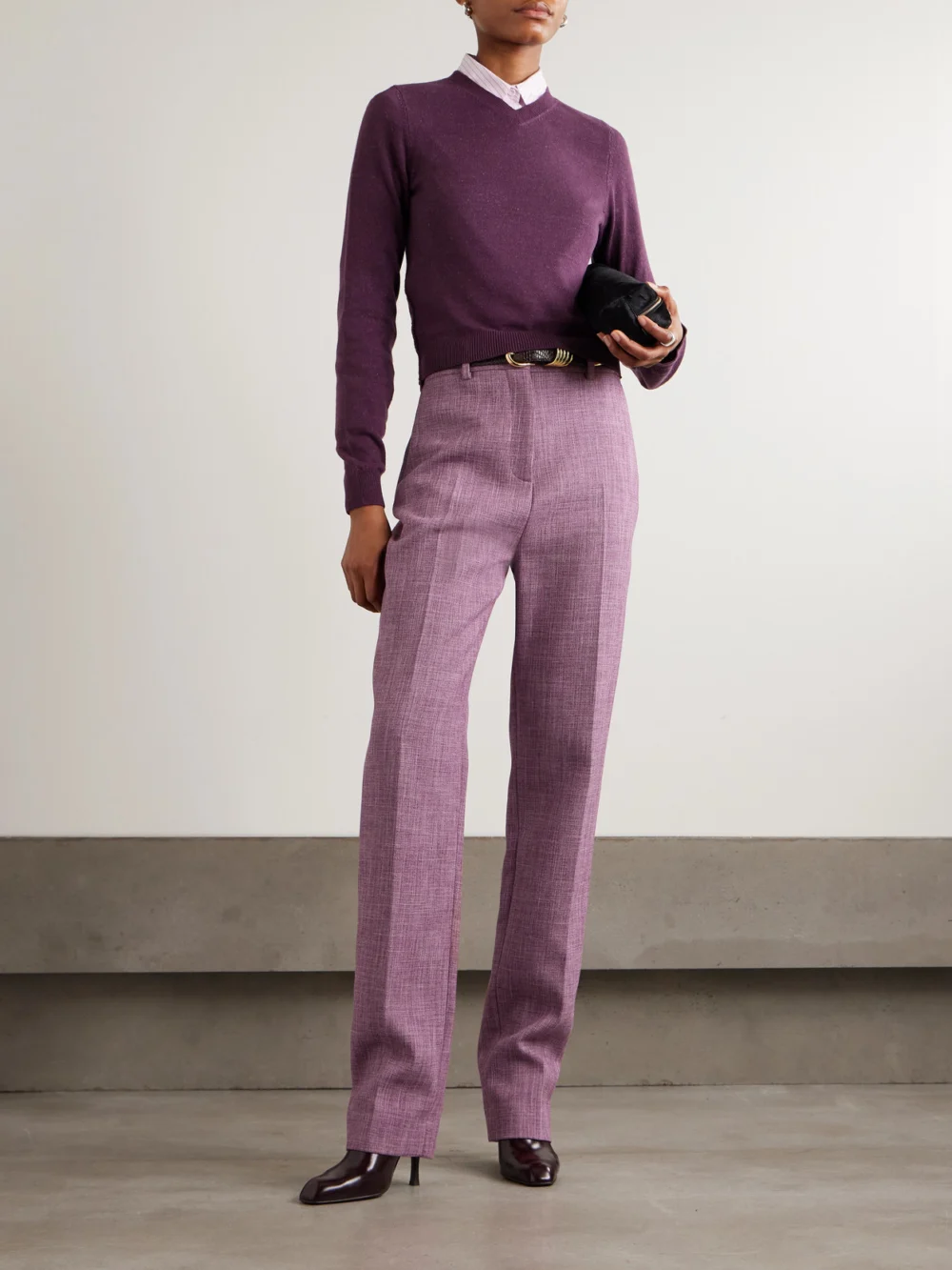Calvin Klein Collection Lucia Cotton-blend Skinny Pants, worn by a model