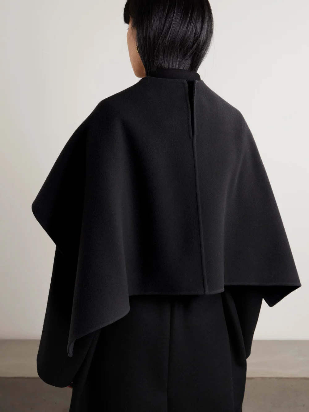 Back view of the Calvin Klein Collection Taylor Wool and Cashmere-blend Cape