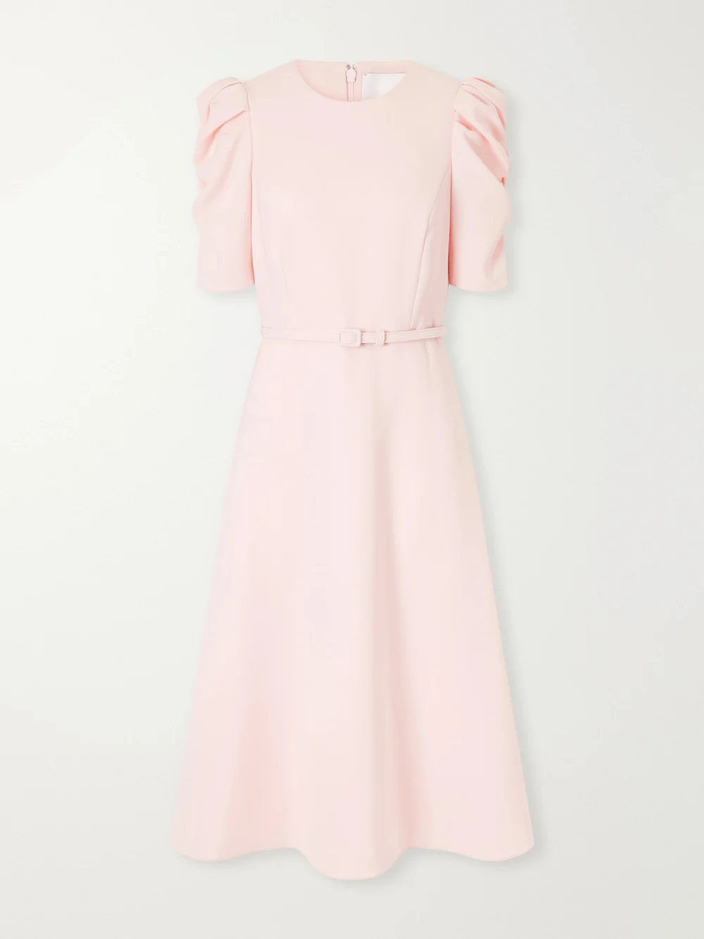 Carolina Herrera Belted Crepe Midi Dress in pink